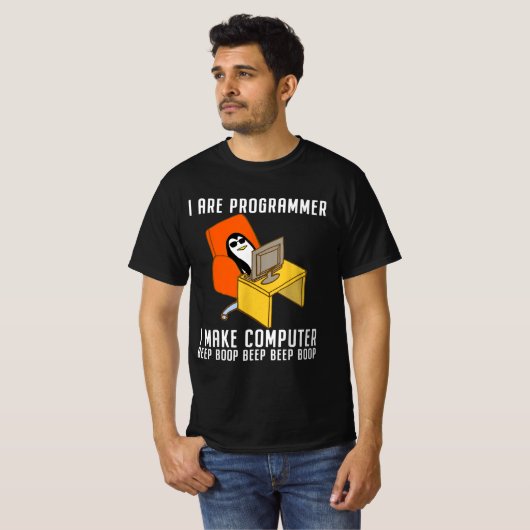 Penguin-codering koel t-shirt (Voorkant volledig)