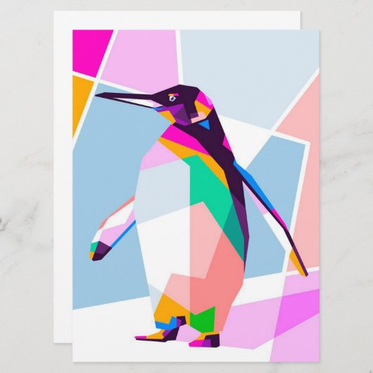 Penguin Color Geometric | Art Gift (Voorkant / Achterkant)