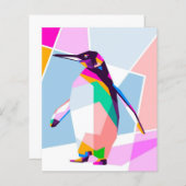 Penguin Color Geometric | Art Gift (Voorkant / Achterkant)