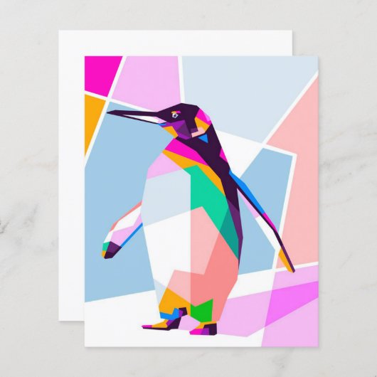 Penguin Color Geometric | Art Gift (Voorkant / Achterkant)