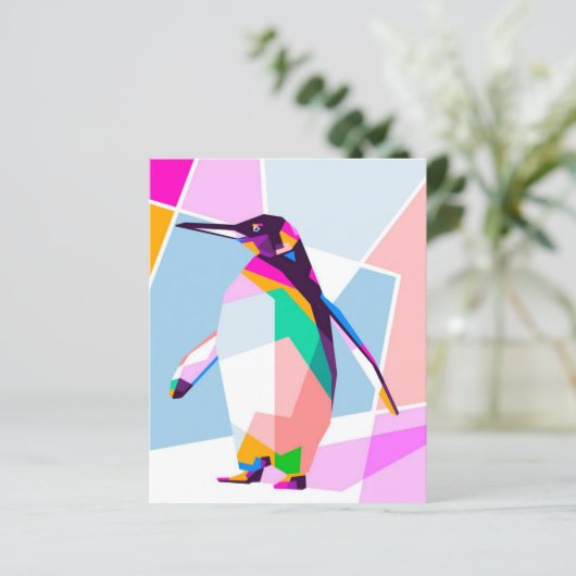 Penguin Color Geometric | Art Gift (Staand voorkant)