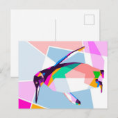 Penguin Color Geometric | Art Gift Aankondigingskaart (Voorkant / Achterkant)
