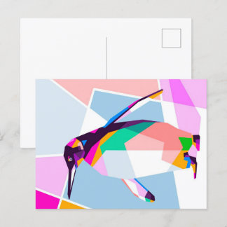 Penguin Color Geometric | Art Gift Feestdagenkaart