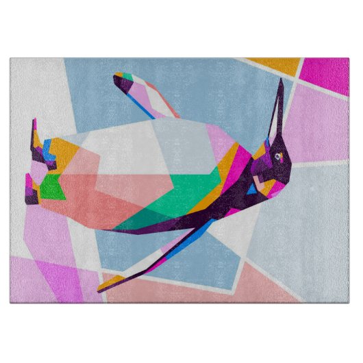 Penguin Color Geometric | Art Gift Snijplank (Voorkant)