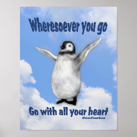 Penguin Confucius Attitude Quote Inspirerend Poster (Voorkant)