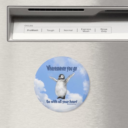 Penguin Confucius Inspirerend Quote Magnet (Insitu (Vaatwasser))