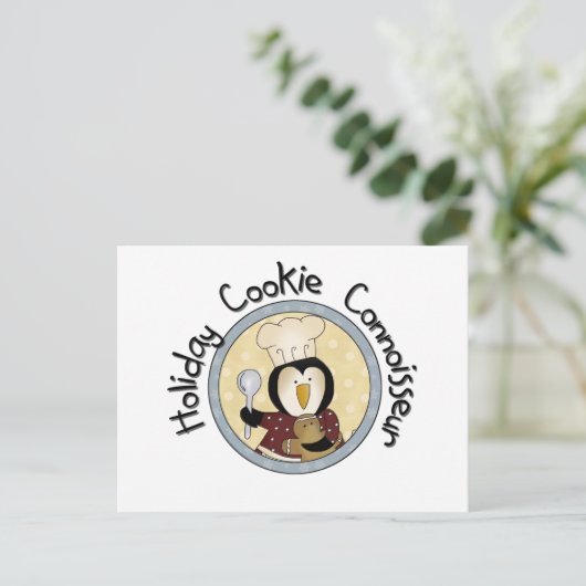 Penguin Cookie Connoisseur T-shirts en cadeautjes Briefkaart (Staand voorkant)