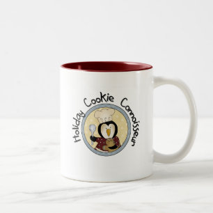Penguin Cookie Connoisseur T-shirts en geschenken Tweekleurige Koffiemok