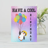 PENGUIN COOLE VERJAARDAGSCAART KAART (Staand voorkant)