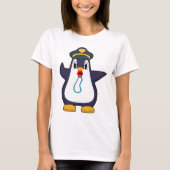 Penguin Cop Whistle Politie T-shirt (Voorkant)