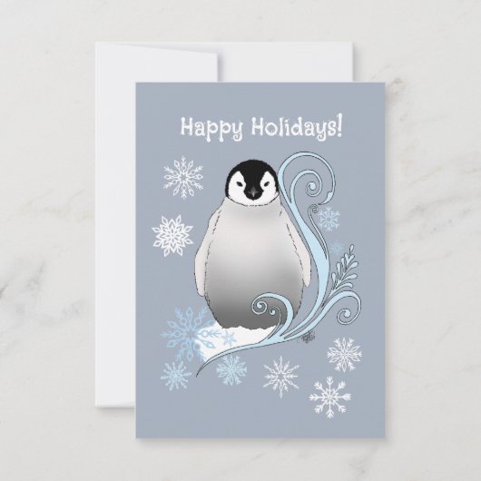 Penguin Corporate Kerstfeest Kaart (Achterkant)