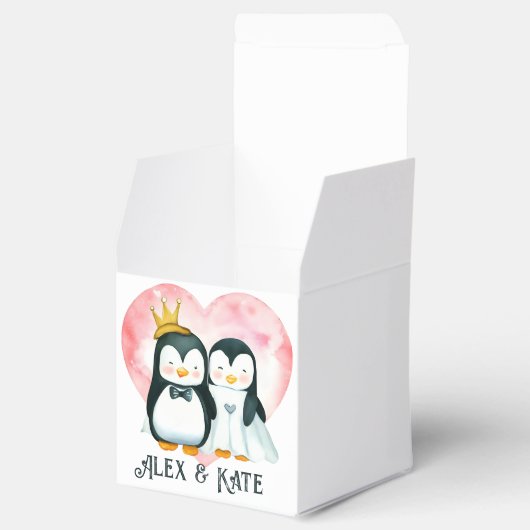 Penguin Couple Bedankdoosjes (Geopend)