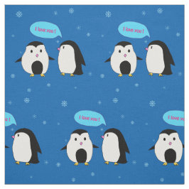Penguin Couple Fabric Stof