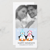 Penguin Couple Feestdagenkaart (Voorkant / Achterkant)