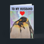 PENGUIN COUPLE HUSBAND BIRTHDAY Wenskaart Kaart<br><div class="desc">AAN MIJN HUSBAND. IK HOU VAN KINDEREN. HAPPY BIRTHDAY-WENSKAART</div>