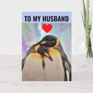 PENGUIN COUPLE HUSBAND BIRTHDAY Wenskaart Kaart