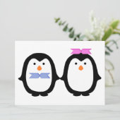 Penguin Couple Kaart (Staand voorkant)