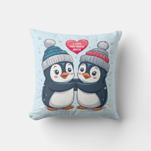 Penguin Couple Kussen (Voorkant)