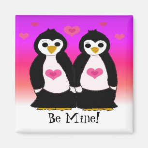 Penguin Couple met Cute Hearts Magneet