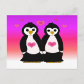 Penguin Couple met hart Briefkaart (Voorkant)