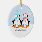 Penguin Couple Ornaments Keramisch Ornament (Rechts)