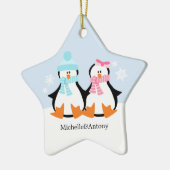 Penguin Couple Ornaments Keramisch Ornament (Links)