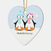 Penguin Couple Ornaments Keramisch Ornament (Links)