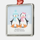 Penguin Couple Ornaments Metalen Ornament (Links)
