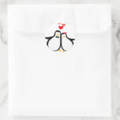 Penguin Couple Ronde Sticker (Tas)