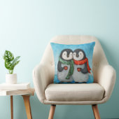 Penguin Couple Sierkussen Penguin art Cushion (Stoel)