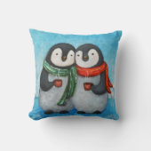 Penguin Couple Sierkussen Penguin art Cushion (Voorkant)