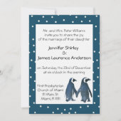 Penguin Couple Wedding Invitation Kaart (Voorkant)