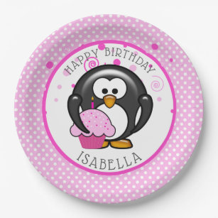 Penguin Cupcake Birthday Party Papieren Bordje