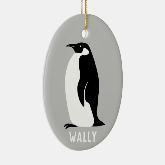 Penguin CUSTOMIZE IT Black White Grey Keramisch Ornament (Rechts)