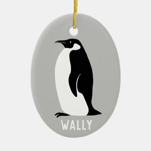 Penguin CUSTOMIZE IT Black White Grey Keramisch Ornament (Voorkant)