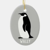 Penguin CUSTOMIZE IT Black White Grey Keramisch Ornament (Achterkant)