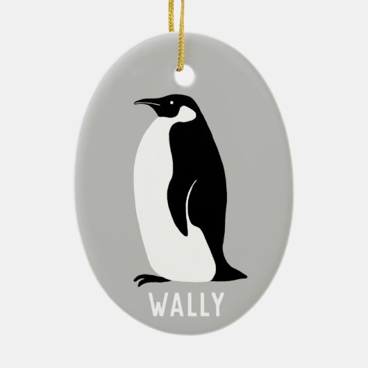 Penguin CUSTOMIZE IT Black White Grey Keramisch Ornament (Achterkant)