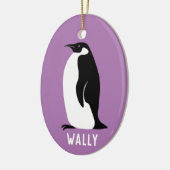 Penguin CUSTOMIZE IT Paars Keramisch Ornament (Links)