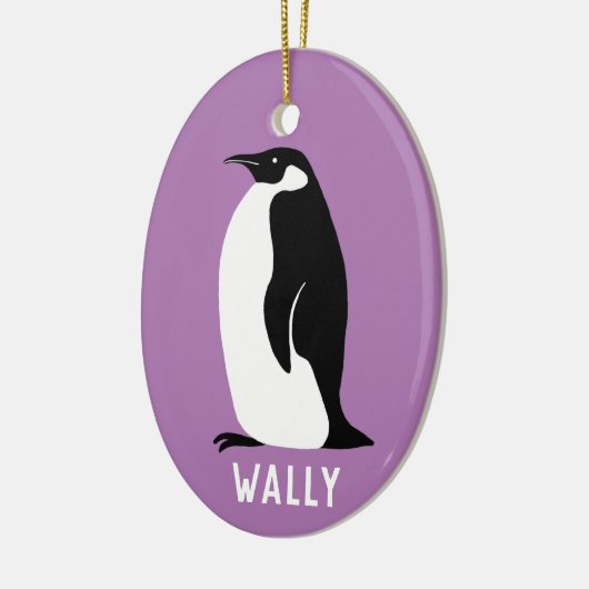 Penguin CUSTOMIZE IT Paars Keramisch Ornament (Links)