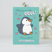 Penguin Cute Kinder Classroom Valentijn Card Bedankkaart (Staand voorkant)