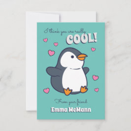 Penguin Cute Kinder Classroom Valentijn Card Bedankkaart