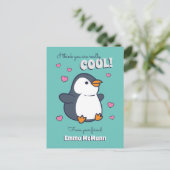 Penguin Cute Kinder Valentijn Briefkaart Cartoon (Staand voorkant)