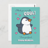 Penguin Cute Kinder Valentijn Briefkaart Cartoon (Voorkant / Achterkant)