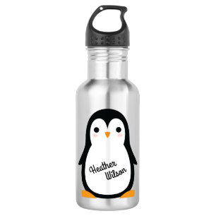 Penguin Cute Kinder Water Flacon met naam Waterfles