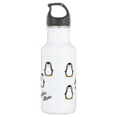 Penguin Cute Kinder Water Flacon met naam Waterfles (Achterkant)