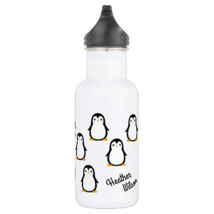 Penguin Cute Kinder Water Flacon met naam Waterfles