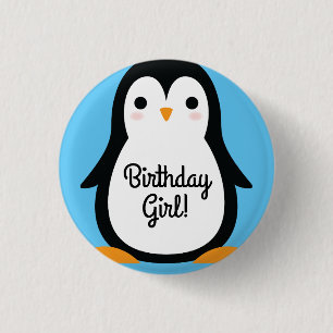 Penguin Cute Winter 1e verjaardag Button Pin