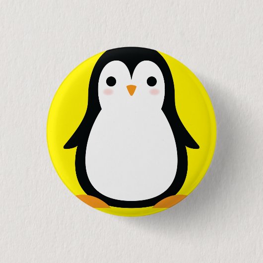 Penguin Cute Winter 1st Birthday Button Pin (Voorkant)