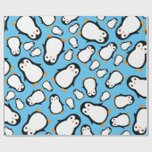 Penguin Cute Winter 1st Birthday Wrapping Paper Cadeaupapier (Vlak)