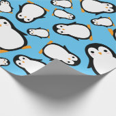 Penguin Cute Winter 1st Birthday Wrapping Paper Cadeaupapier (Hoek)